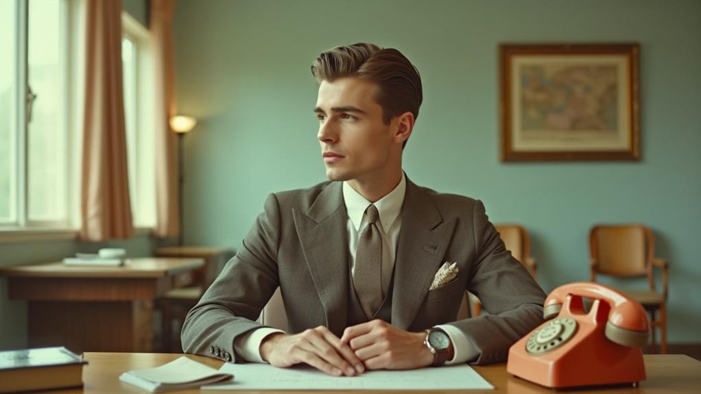 retro corporate fashion aesthetic