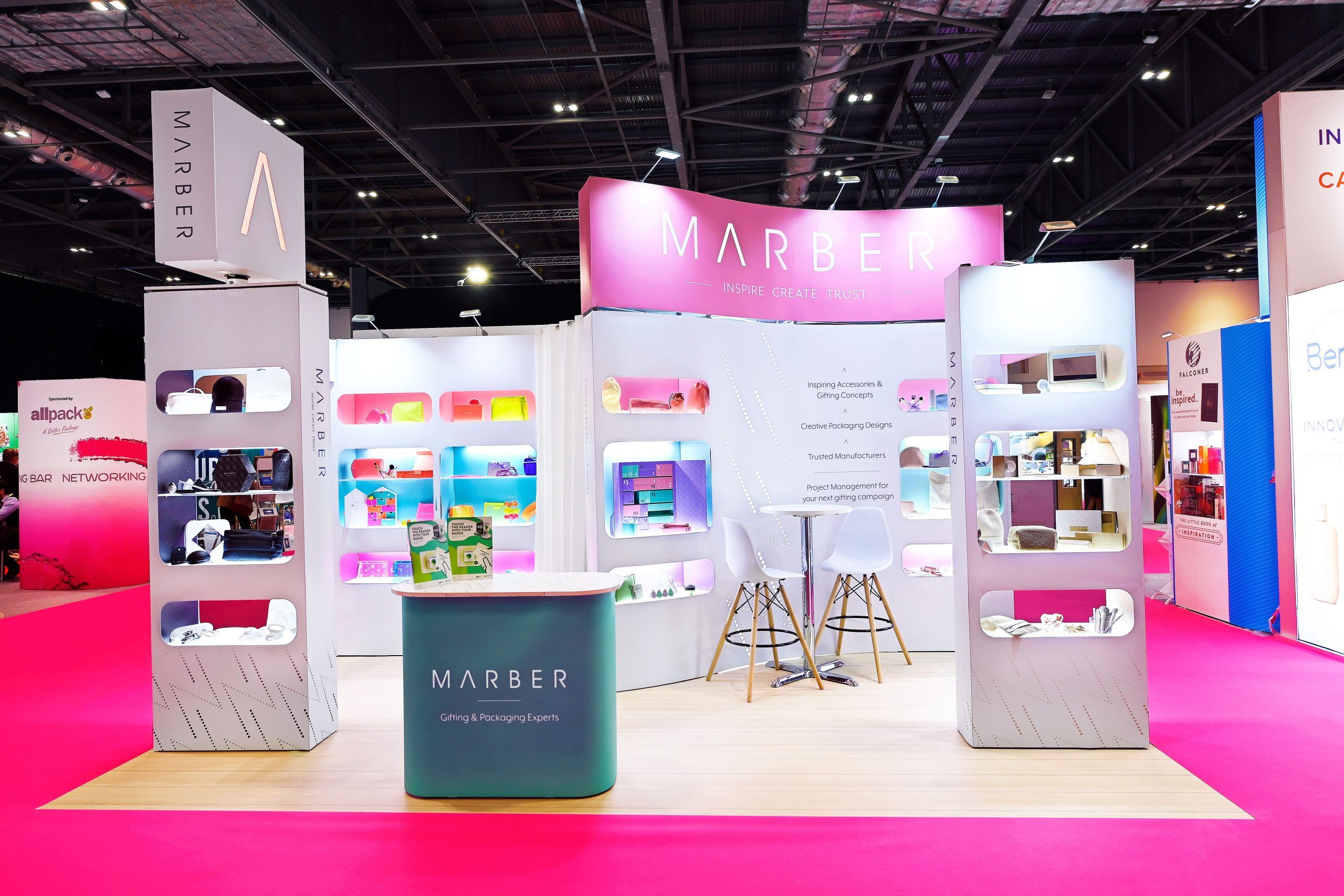 pretty pastel exhibition stand by Quadrant2Design