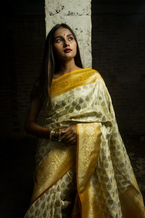 yellow saree