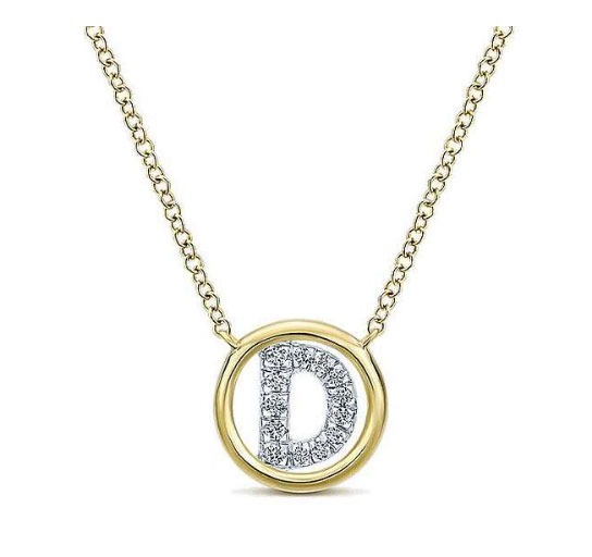 A letter D initial necklace