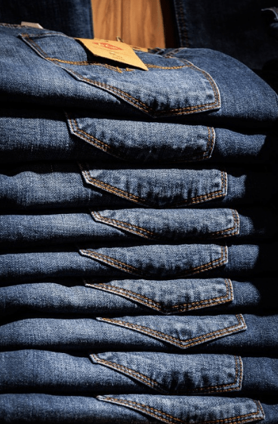 stacks of denim jeans