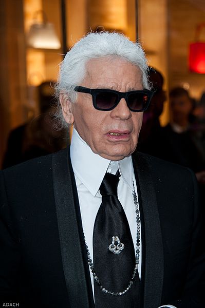 Karl Lagerfeld at a store opening