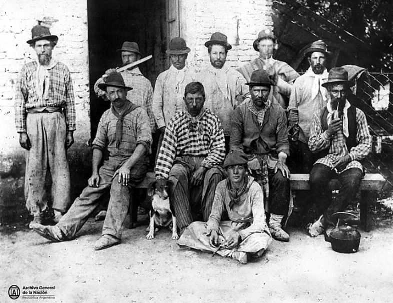 workers of an estancia in Baradero, Buenos Aires Province wearing Gaucho hats