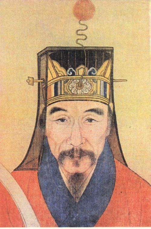 an illustration of Qu Shisi wearing a Chinese traditional hat