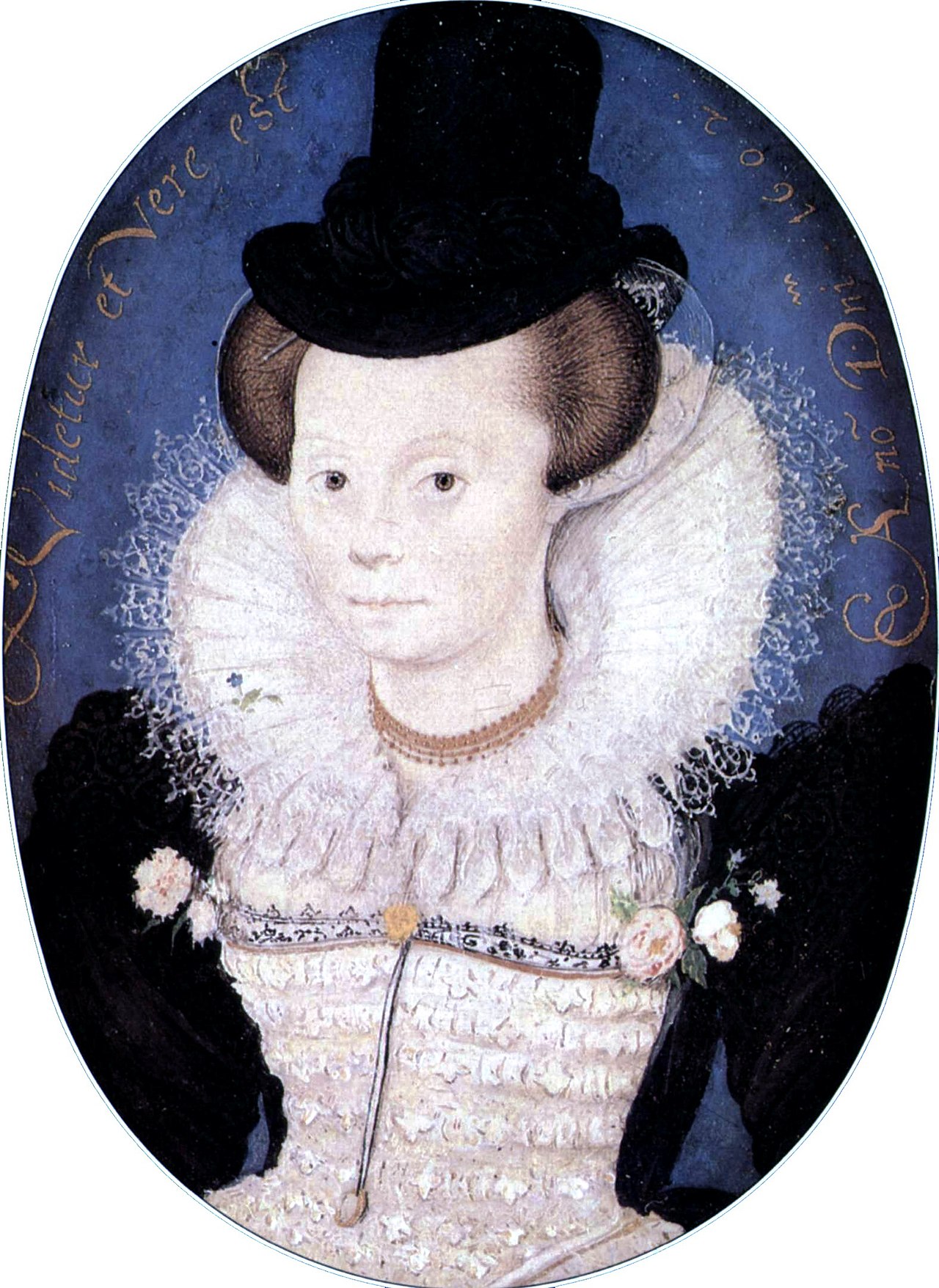 Woman in a Capotain by Nicholas Hilliard, 1602