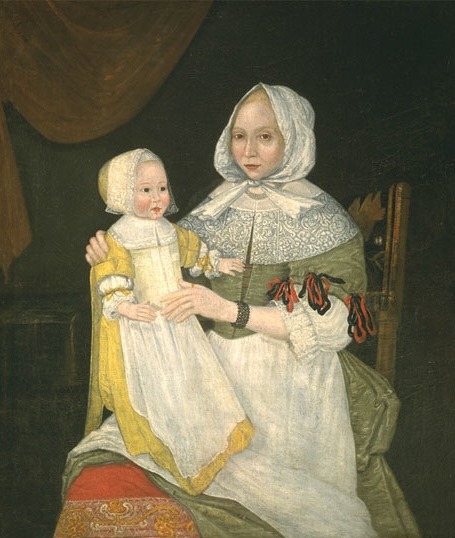 a painting of a woman and a child wearing hoods