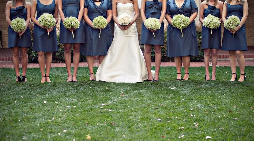 dark blue dresses for bridesmaids
