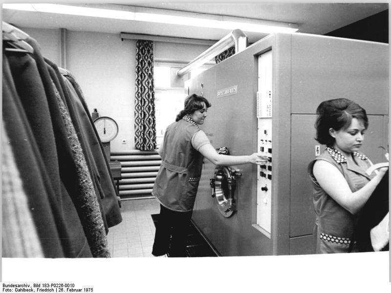 A dry-cleaner in East Germany, 1975