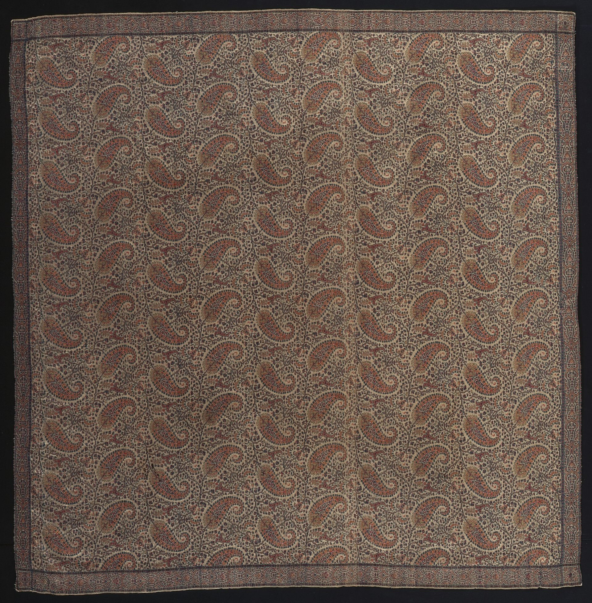 Shawl made in Paisley, Scotland, in imitation of Kashmir shawls, c. 1830